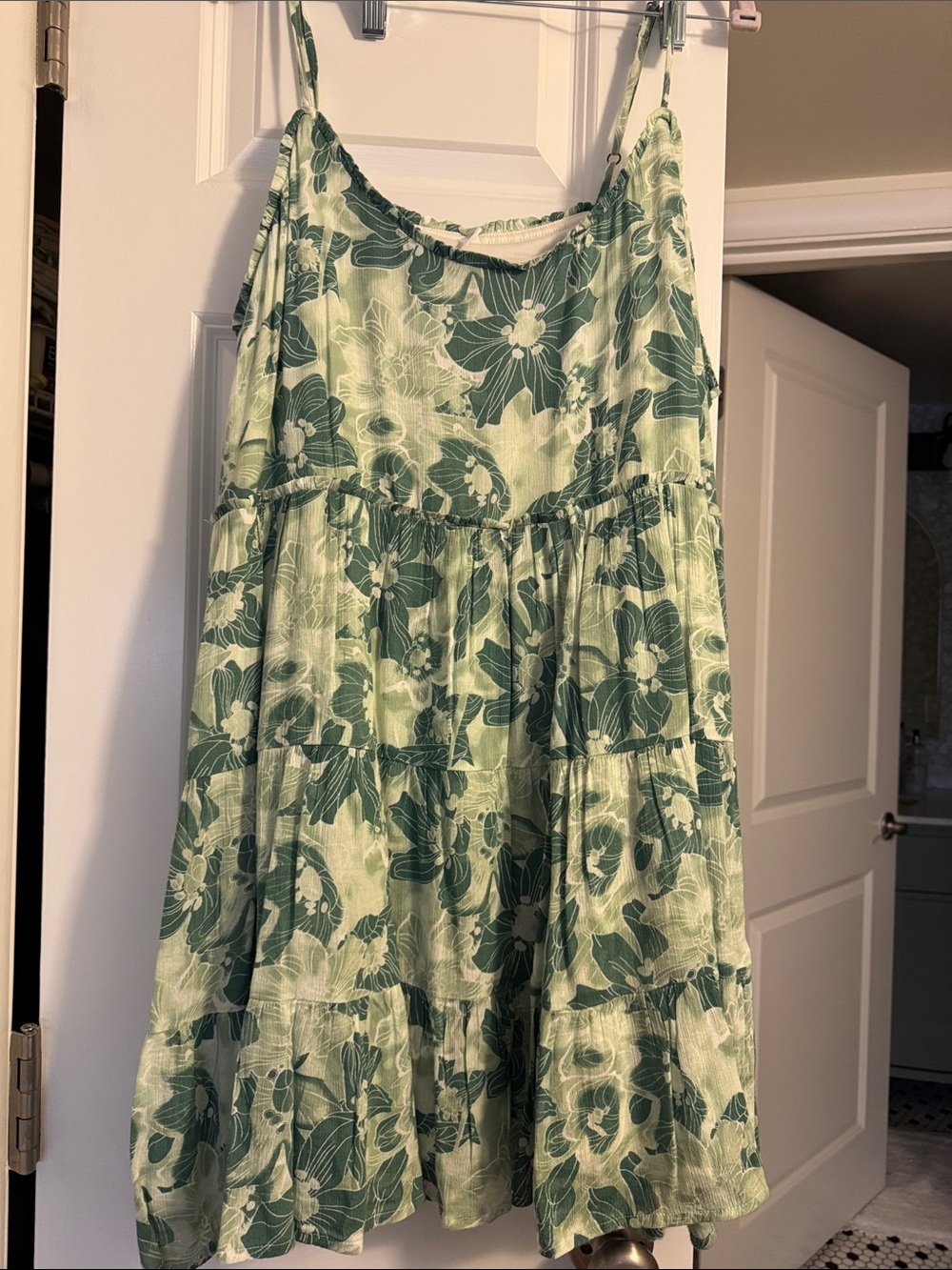 bp Green Floral Mini Dress